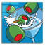 Martini With Olives On Blue' by Ron Magnes, Acrylic Glass Wall Art, 36"x36"-1136171377