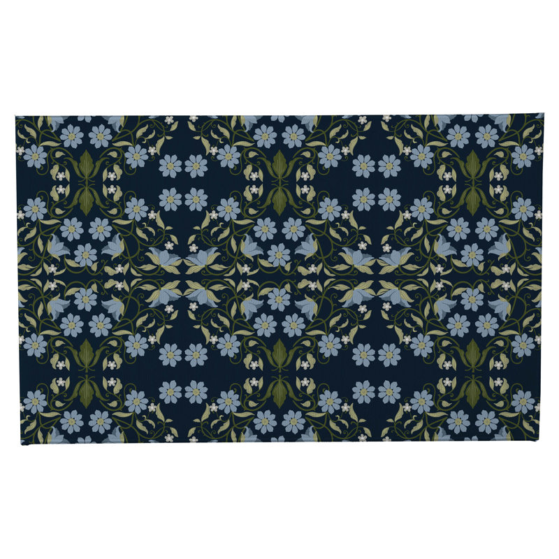 Myah Millie Decorative Outdoor Doormat, 21" W x 34" L, Navy