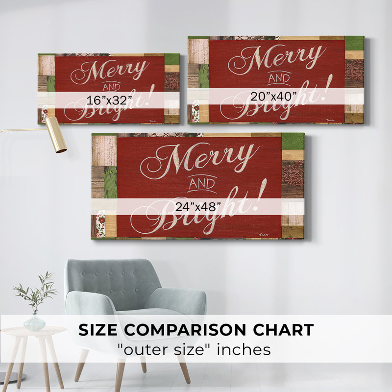 Merry and Bright - Toile tendue avec châssis - Prêt à accrocher