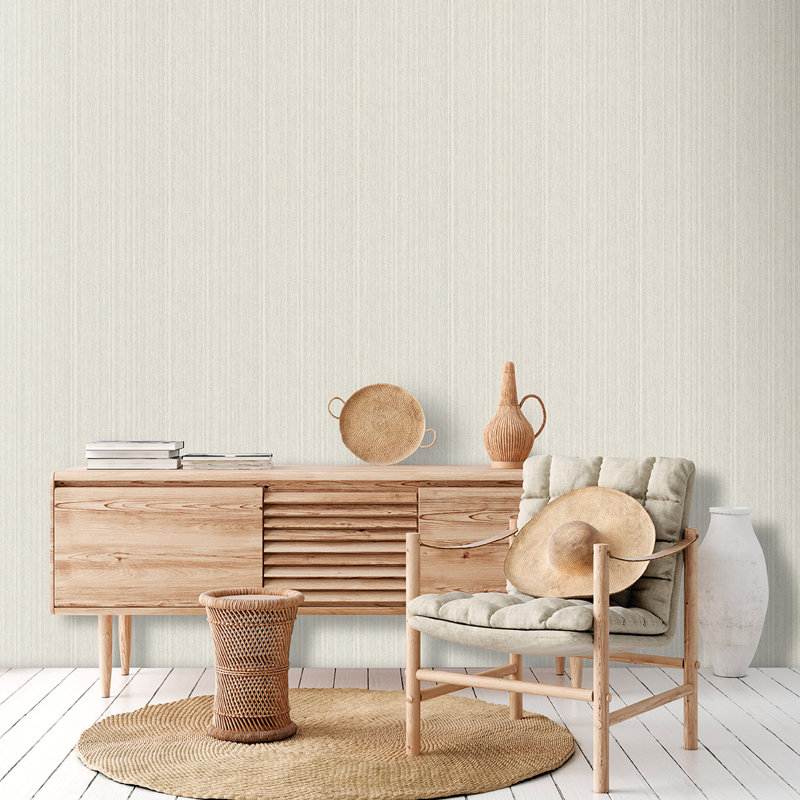 Rope Plain Texture Winter White Wallpaper, White