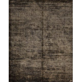 Silk Area Rug in Charcoal/Gold