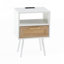 Table de bout en rotin avec tiroir, prise de courant et ports USB-1369959413