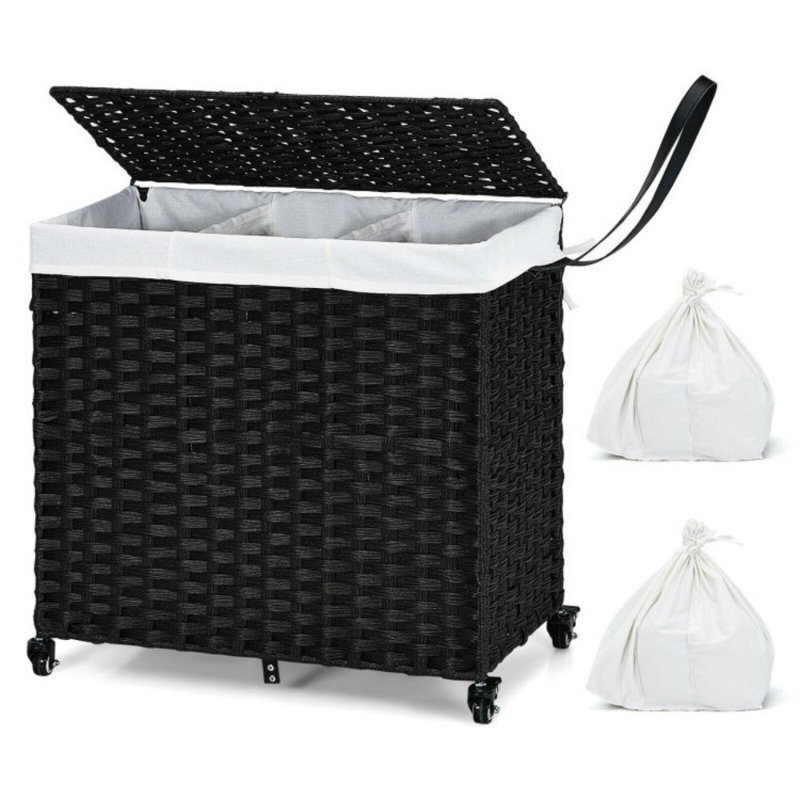 Rolling Laundry Hamper with Handles