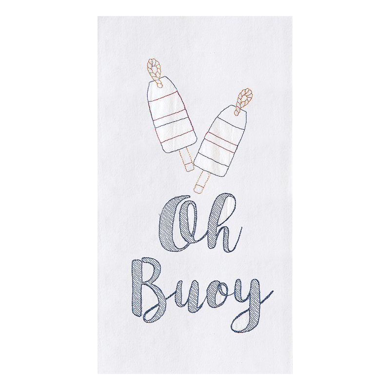Oh Buoy 100% Cotton Flour Sack Dishtowel