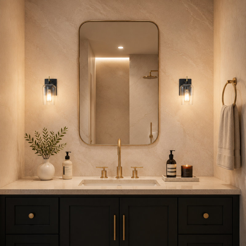 1 - Light Dimmable Armed Sconce, Matte Black