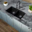 Évier de cuisine 32 po x 19 po à double cuve encastrable en quartz 50/50-89728275