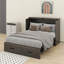 Grand lit escamotable, lit pliable avec station de charge et tiroir de rangement, armoire de lit plateforme Farmhouse-16026975