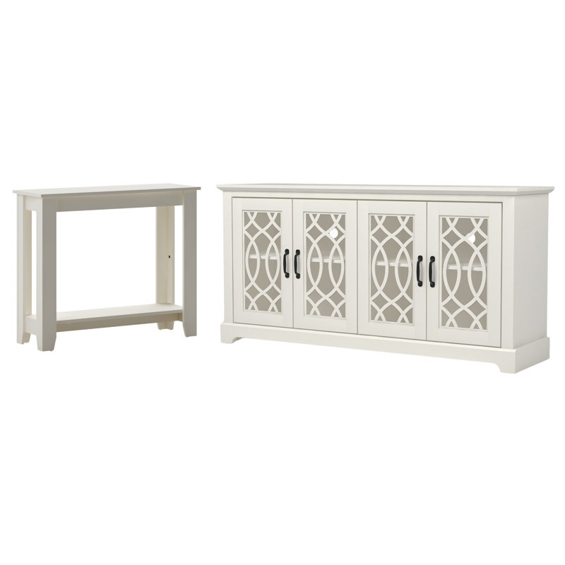Weddel Basilico Transitional Coordinated 2 Piece Living Room Furniture Set, Ivory