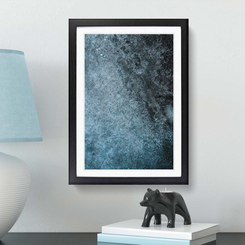 Speckles of Midnight in Abstract - Picture Frame Graphic Art Print, Black Framed, 87cm H x 62cm W x 2cm D