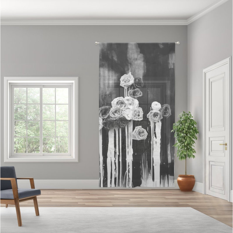 Black & White Roses Curtain