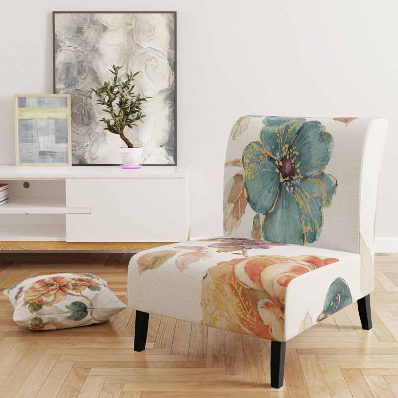 Fauteuil de chambre à garniture piquée, Mélange de polyester orange