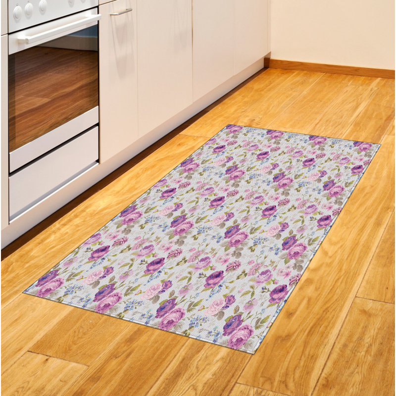 Floral High Density Long Fiber Poly Threads Decorative Area Rug Carpet, Rectangle 2'7" x 5'