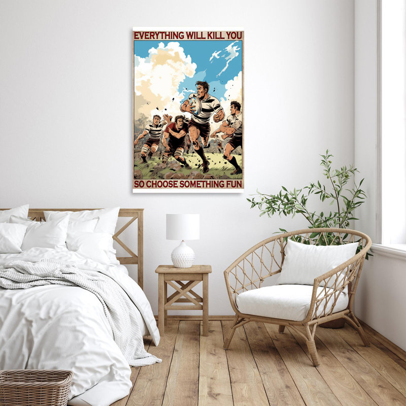 «Rugby So Choisissez Quelque chose Fun» 1 - 1 pièce, impression sur toile tendue, H 20 po x l 16 po x P 1,25 po