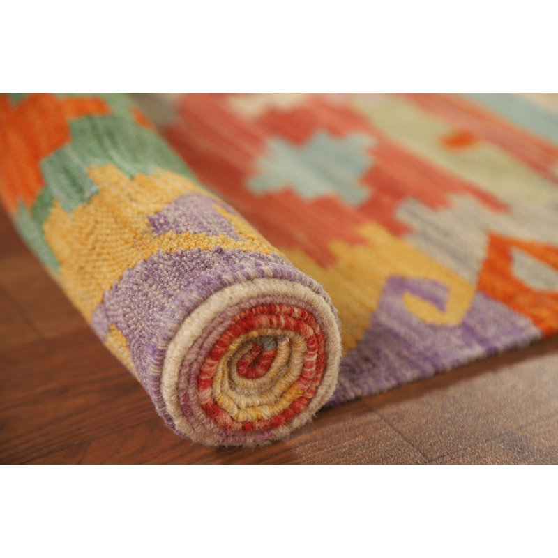 Tapis réversible en laine Kilim 5 x 7