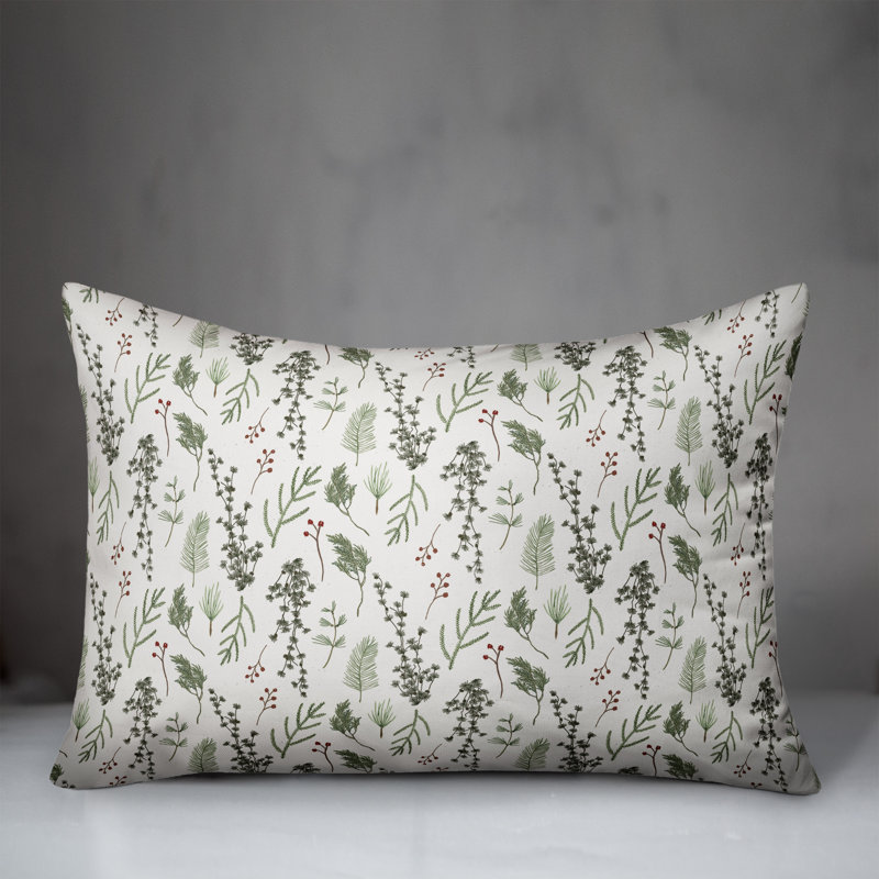 Floral Throw Pillow, White