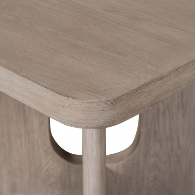 Table de salle à manger Zoko, Chêne blanc délavé