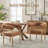 Upholstered Side Dining Armchair With Solid Wood Legs-1385477830