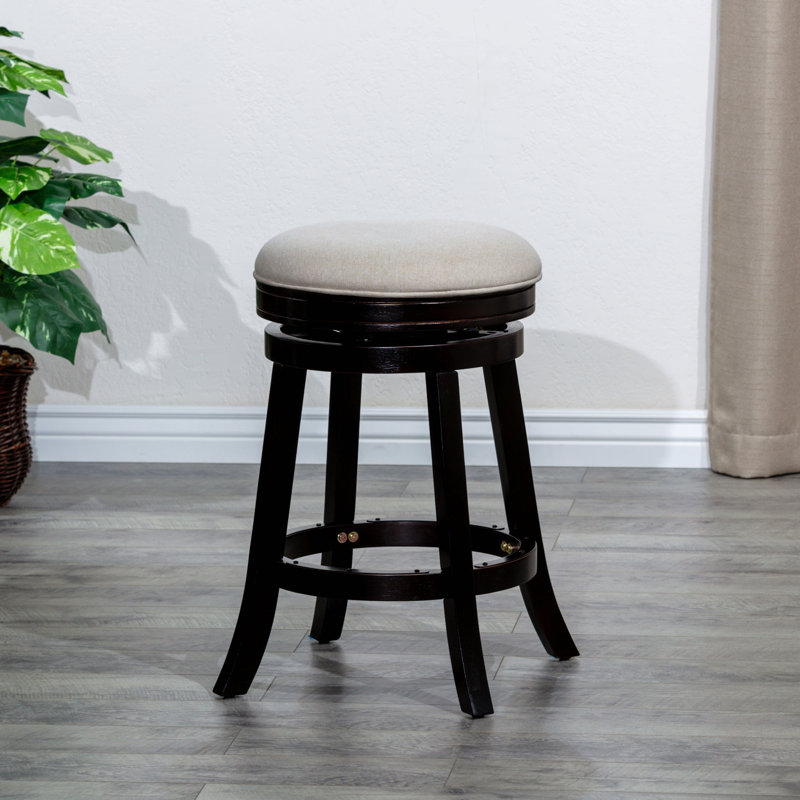 30" Bar Stool, Fabric Seat,For Home Office, Beige Seat/ Black Frame