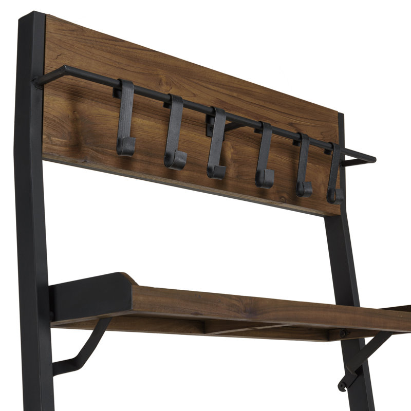 Derk 220cm H x 69.5cm W Steel Ladder Bookcase