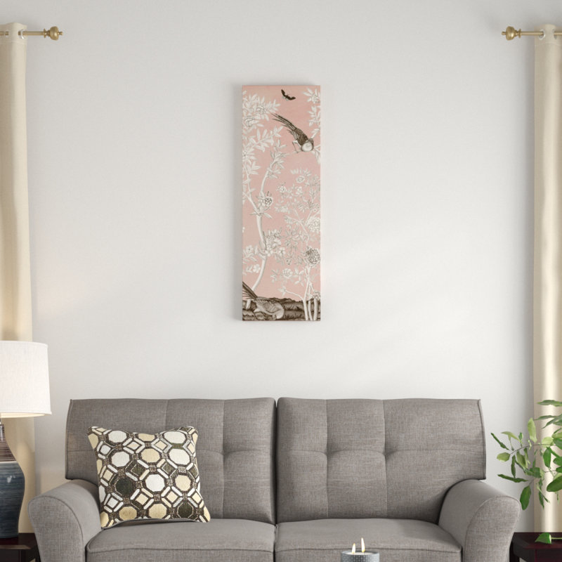 «Blush Chinoiserie II», impression sur toile, H 60 po x l 20 po x P 1,5 po, Toile tendue