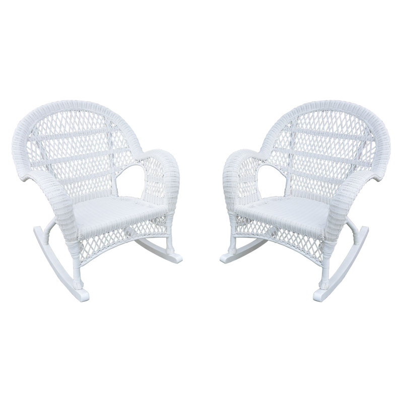 Chaise berçante en osier / rotin Malmesbury, blanc