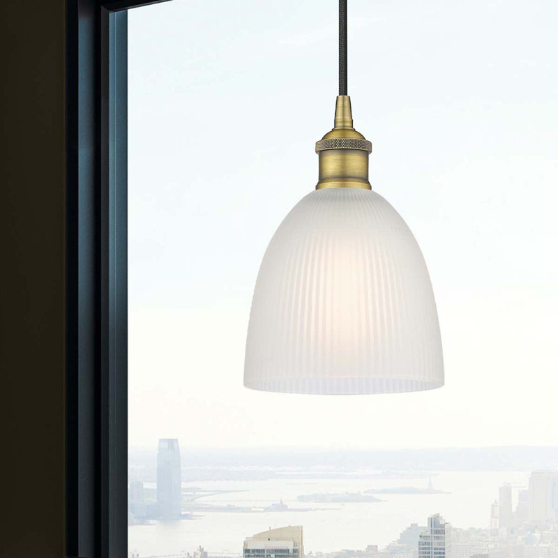 Philomene 1 - Light Single Pendant, Brushed Brass, White