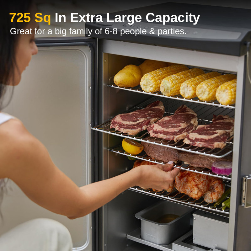 East Oak 30-Inch Black Electric Smoker with Digital Control and 4 Racks