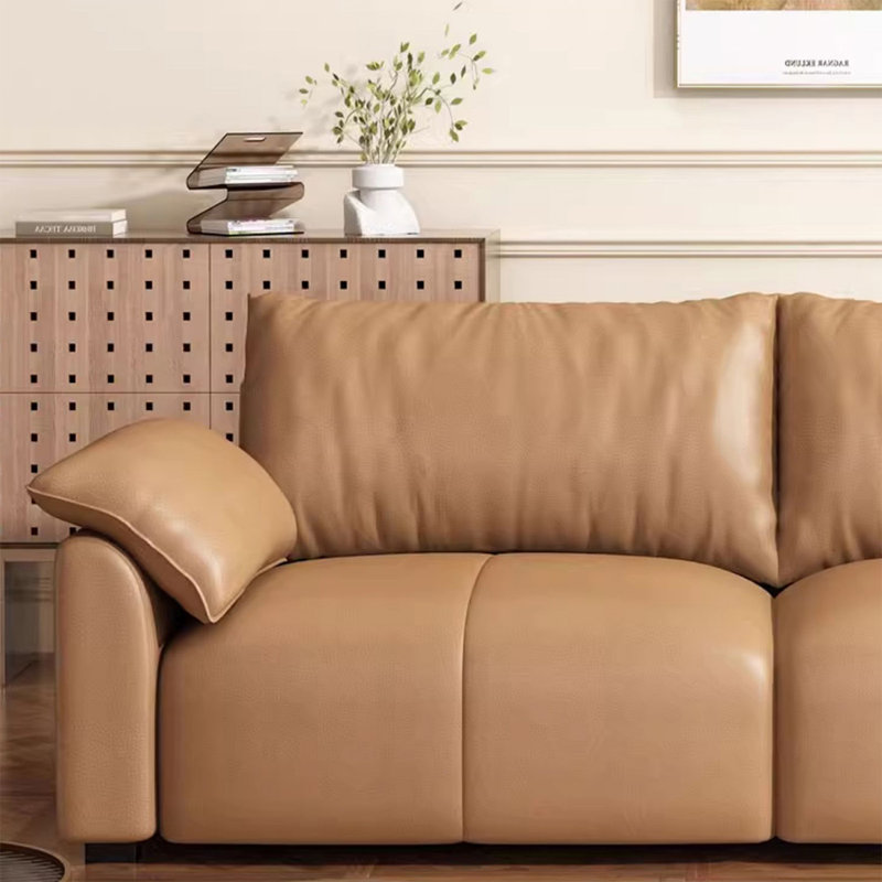 106.3"Brown Cat Scratch Resistant Modular Sofa Couch, 106.3"W*35.43"D*35.43"H