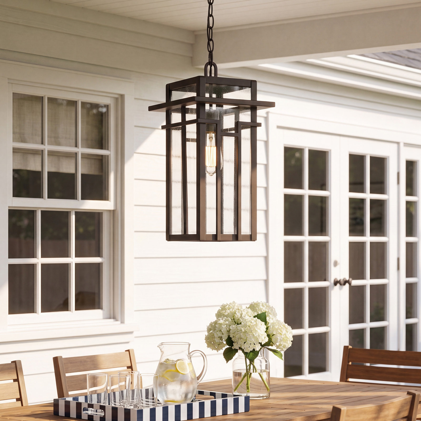 Seeded Outdoor Hanging Lantern