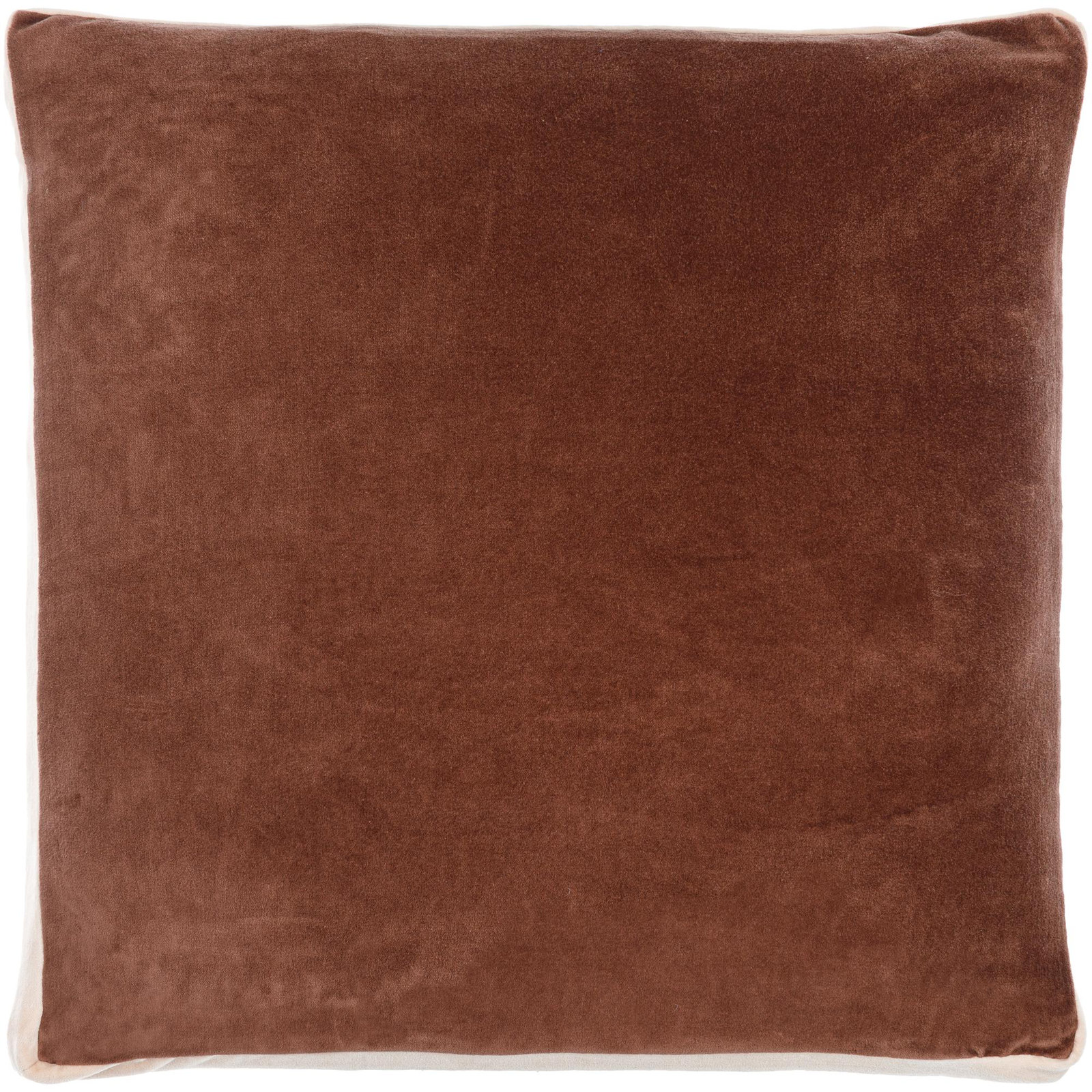  Nicholas Cotton Throw Pillow, 18" x 18", Pillow Cover Only - No Insert, Brown/Pink