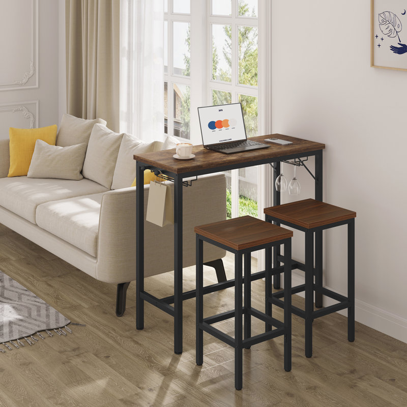 Mityu 103.5cm Wine Bar, Brown/Black