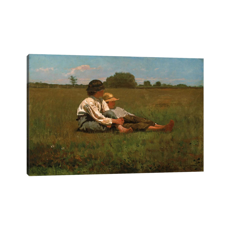 Boys In A Pasture, 1874 by Winslow Homer - Wrapped Canvas Painting, 66.04 cm H x 45.72 cm W x 1.91 cm D