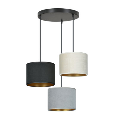 Eamie 3 - Light Black Cluster Pendant