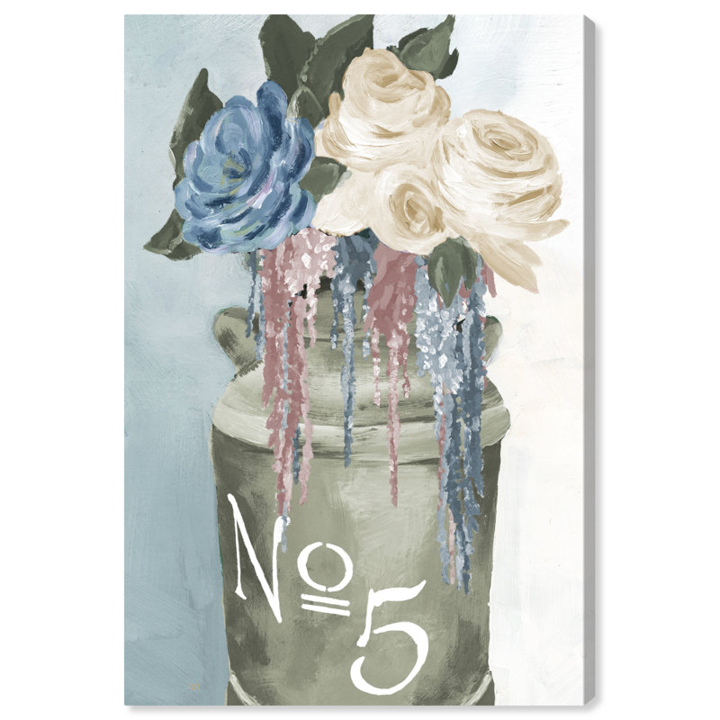 « big fleur pot », peinture encadrée, H 24 po x l 16 po x P 0,75 po, Toile tendue