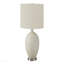 Lighting, H 28 po, lampe de table, céramique crème, abat-jour ivoire / crème, contemporain