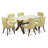 7 Piece Dining Set Consist of a Rectangle Dining Room Table with X-Legs and 6 Limelight Linen Fabric Upholstered Parson Chairs, distressed Jacobean finish-1862920353-1862920354-1746555312