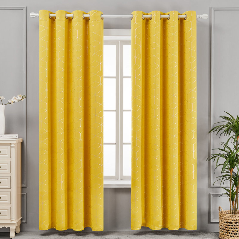 Bost Room Darkening Thermal Curtains, Mellow Yellow, Width 168 x Drop 183 cm