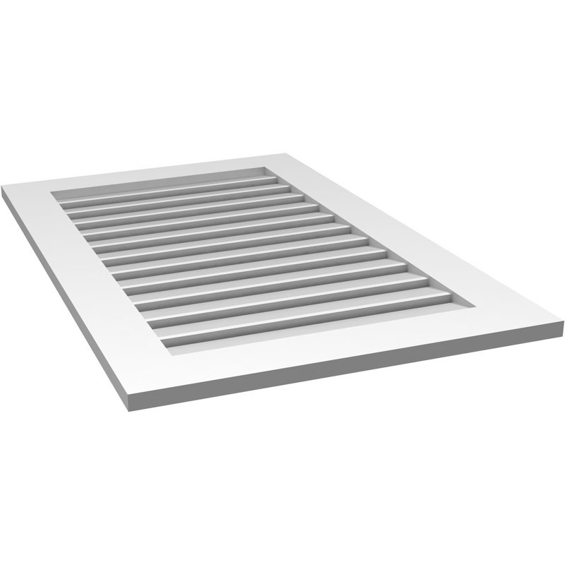 Rectangle Surface Mount Signature Urethane Functional Gable Vent, Primed Tan, 40" H x 26" W x 1" D