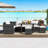 6-Piece Hand-Woven PE Rattan Outdoor Sofa Set with Tempered Glass Table and Adjustable Comfort-1033628797