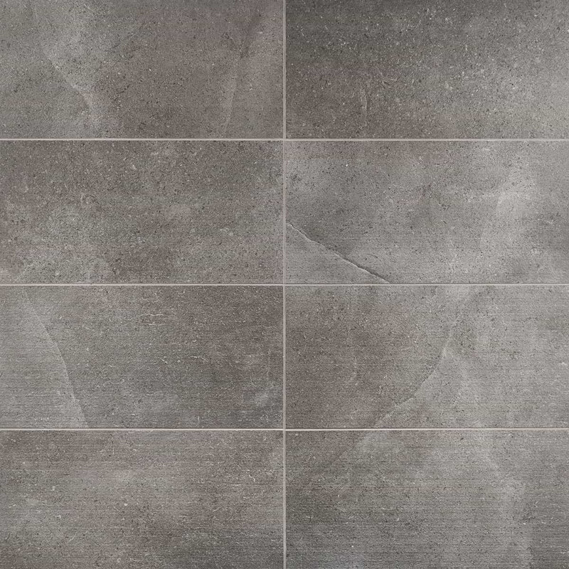 New Rock 12x24 Matte Porcelain Tile, Fossil Dark Gray