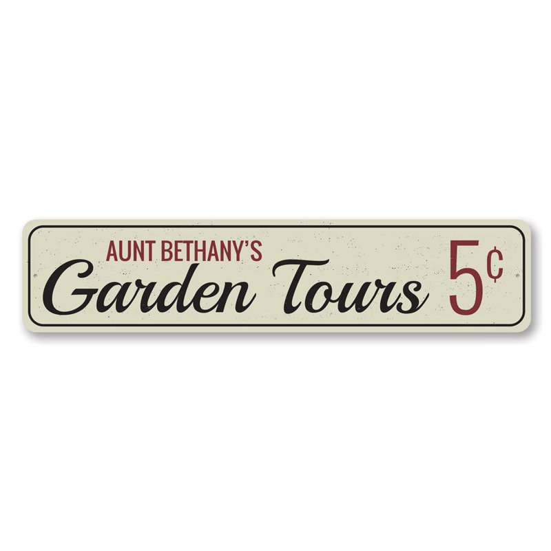 Panneau en aluminium Garden Tours, H 4 po x l 18 po x P 0,04 po