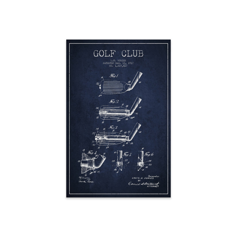 «Golf Club», brevet bleu marine sur plastique / acrylique par Aged Pixel, peinture