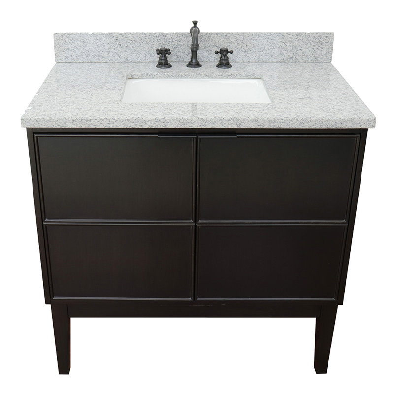 Ensemble de meuble-lavabo de salle de bain simple 37 po Elysian, Gris / blanc