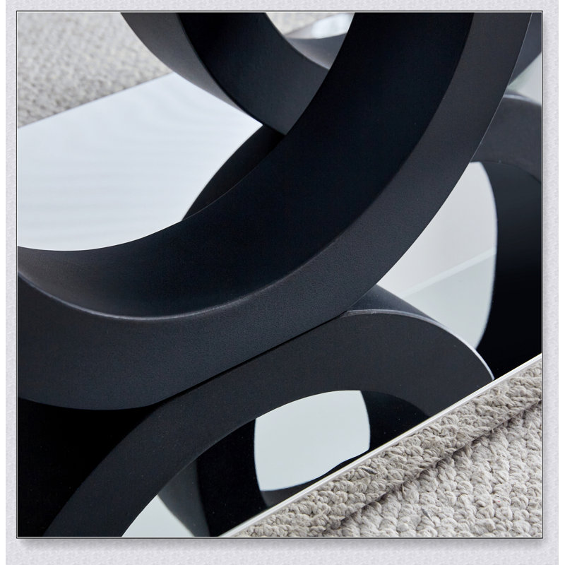Table basse en MDF de style moderne avec base - Convient aux salons et aux salons, Noir