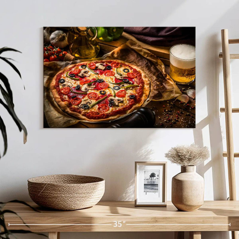 Bière et pizza Yarlin, H 30 po x l 45 po