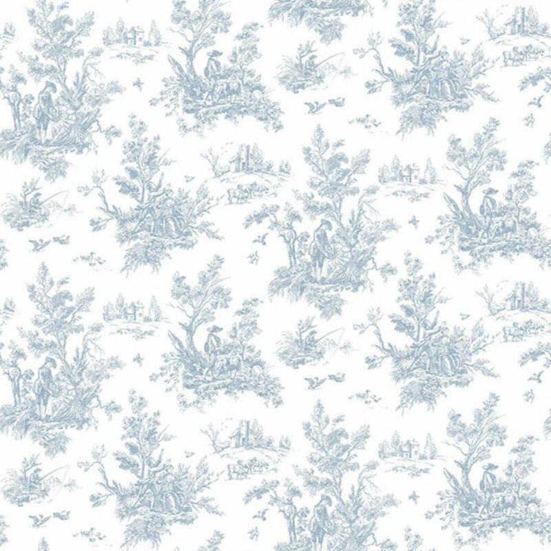 Rouleau de papier peint texturé L 33 pi x l 21 po, Bleu / blanc