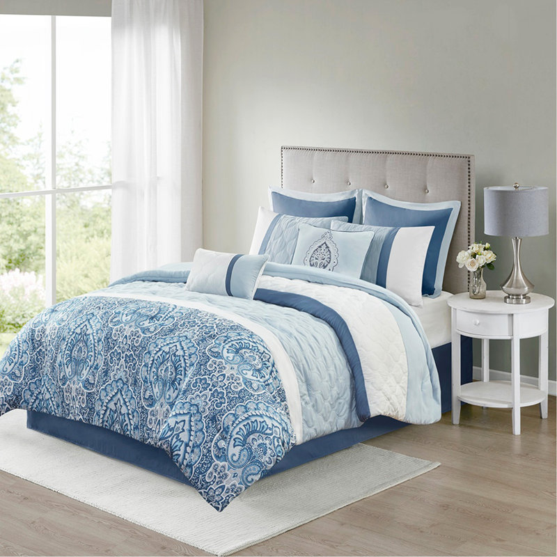 Ensemble d'édredon 8 pièces pour grand lit, Édredon grand + 7 pièces supplémentaires