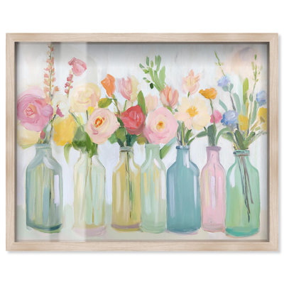«Bottled Blooms Shadowbox Print Farmhouse» par Art Remedy