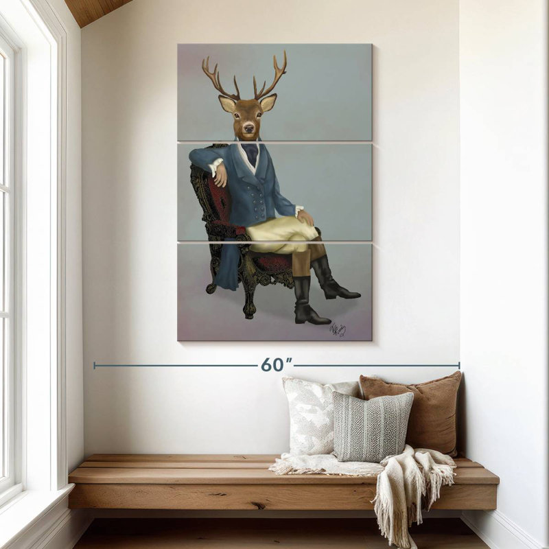 Cerf distingué plein, H 50 po x l 32 po