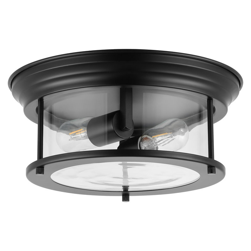 Ceballos Glass Flush Mount, Black